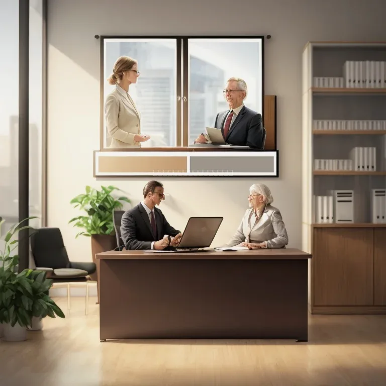 Senior legal advisor consulting a retiree